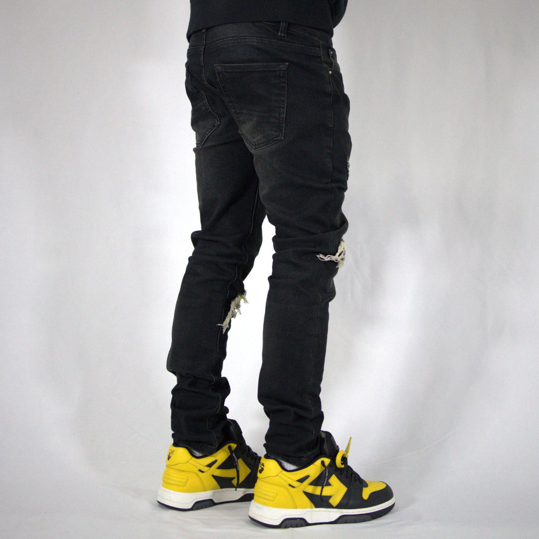 Yellow ripped jeans