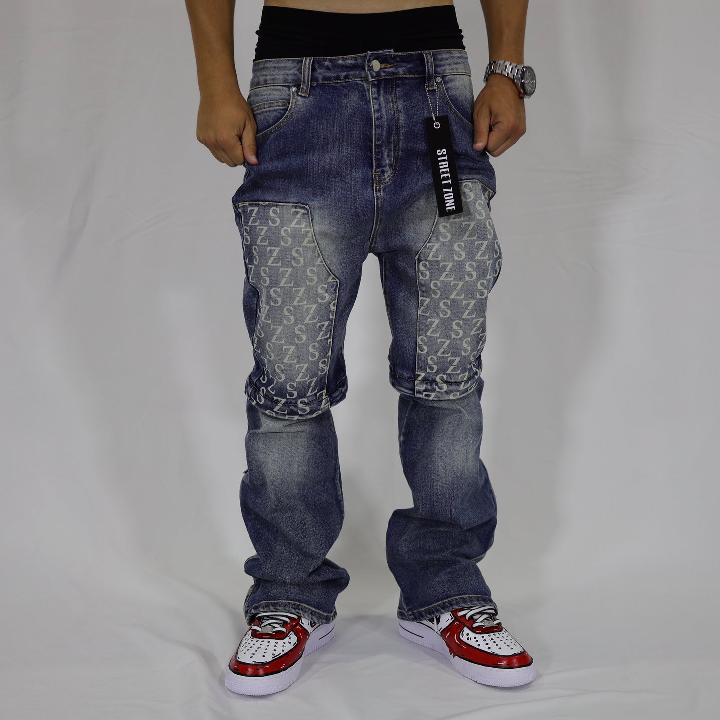 Blue flare jeans