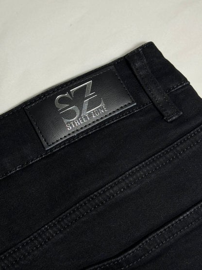 BLACK SWAROVSKI SHORT JEANS