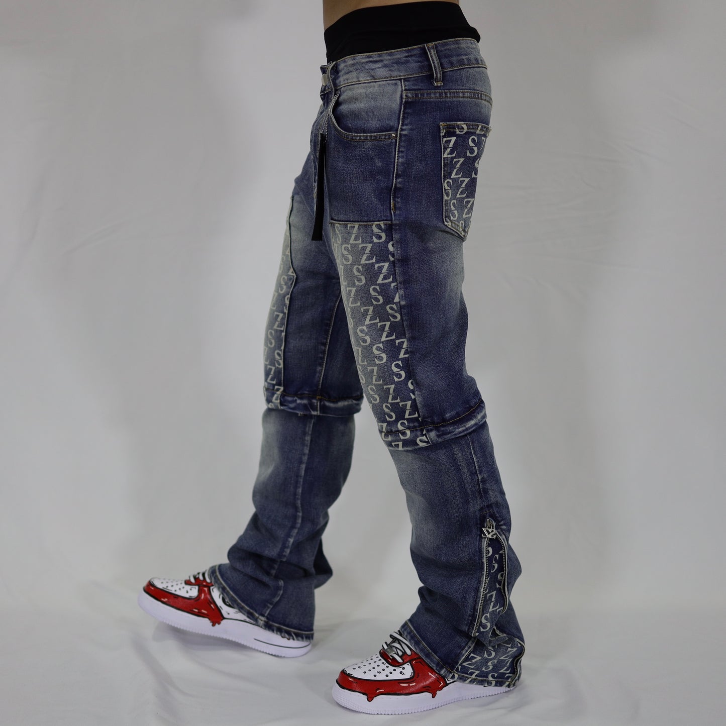 Blue flare jeans