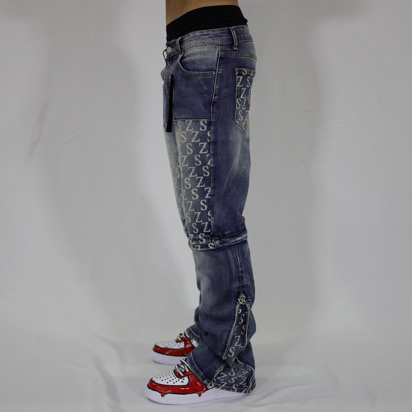 Blue flare jeans