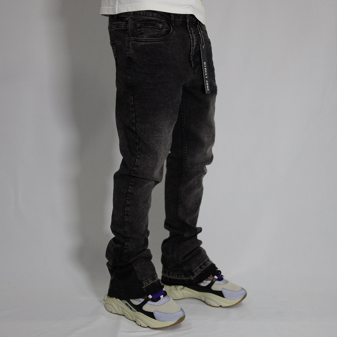 GRAY FLARED JEANS